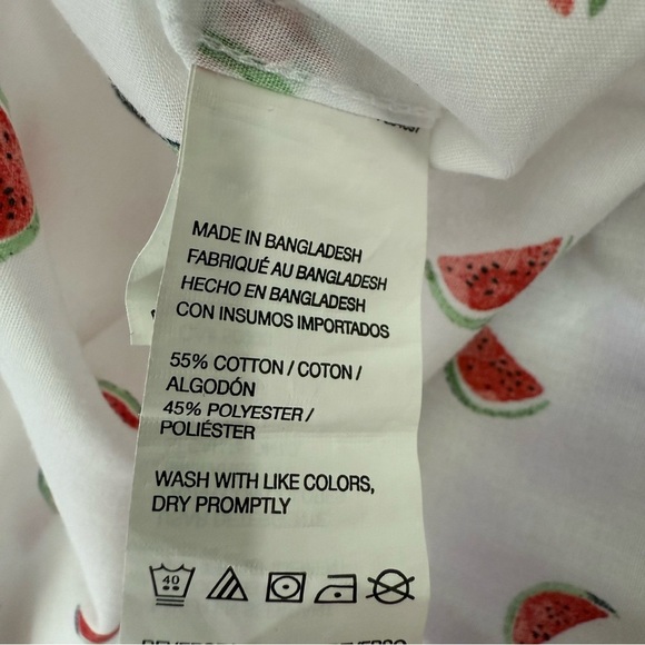 Men’s Van Heusen Never Tuck Watermelon Button Down Short Sleeve Shirt Large - Picture 15 of 16